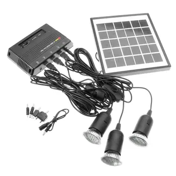 

Outdoor Solar Power Led Lighting Bulb Lamp System Solar Panel Home System Kit 4W 6V Outdoor Solar Power Panel LED Light Lamp
