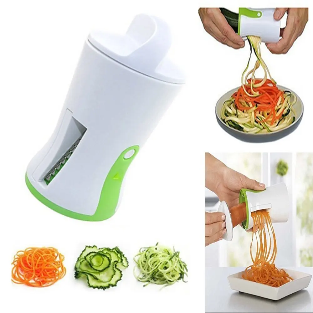 

1 pc Spiral Funnel Vegetable Grater ABS Stainless Steel Carrot Cucumber Slicer Chopper Vegetable Spiral Blade Cutter