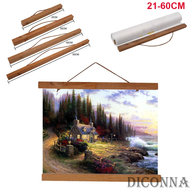 Новые DIY гостиной Магнитные деревянные фоторамки плакат в рулоне печати подвес для картин
