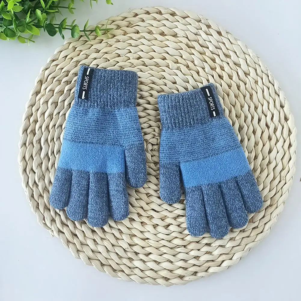 2 paia di muffole per bambini a maglia guanti spessi con