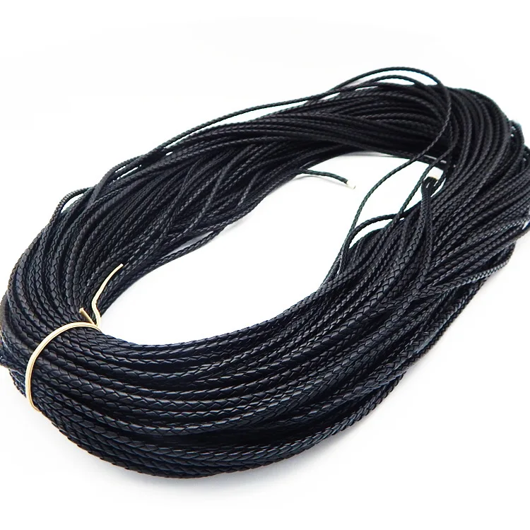 5m 3/4/6mm DIY 펜던트 목 직조 팔찌 쥬얼리 용품 공예 액세서리 만들기위한 땋은 가죽 코드 로프 스트립 스레드