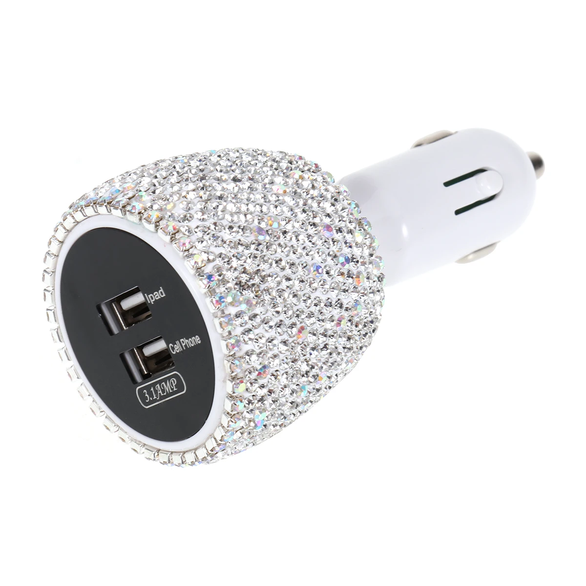 Двойной Usb быстрое автомобильное зарядное устройство 3.1A автомобильный прикуриватель Кристалл Алмаз Универсальный автомобильный держатель телефона USB линия передачи данных напряжение дисплей A3