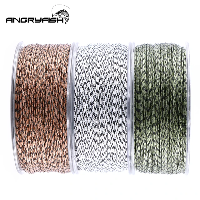 US $6.49 Angryfish 12 Strands Dbraid 100 Meters Camo Braided PE Fish Line Carp Fishing Line Weave Strong en