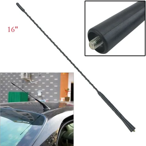Roof Mast Stereo Antenna FM Radio Aerial Screw Black Rubber Universal Auto Replacement Accessories 9/11/16inch