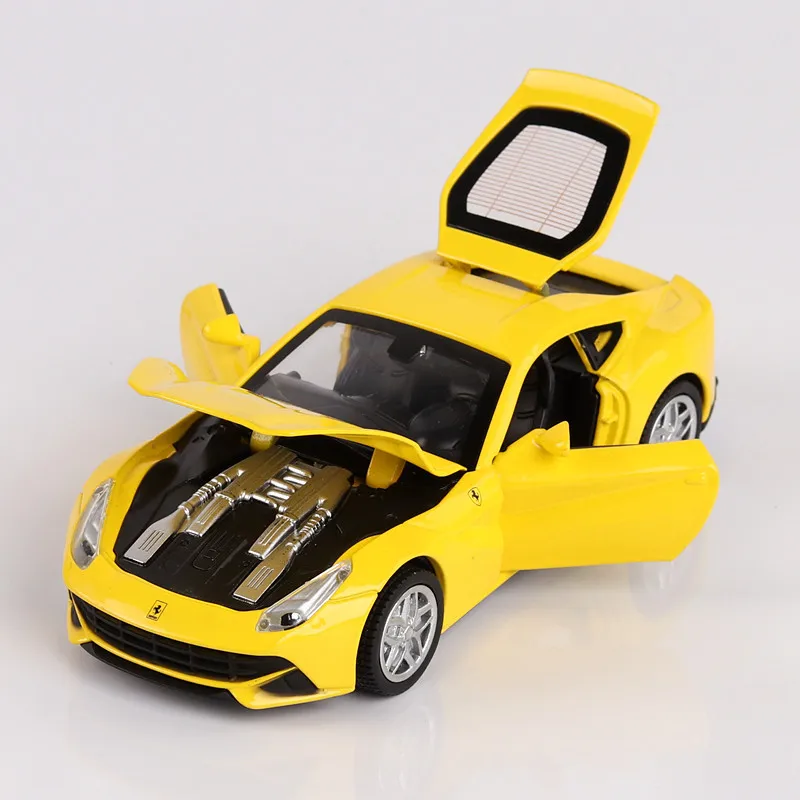1:32 игрушечный автомобиль F12 супер гоночная металлическая игрушка сплав автомобиль Diecasts& игрушечный автомобиль модель автомобиля Миниатюрная модель автомобиль игрушки для детей - Цвет: Цвет: желтый