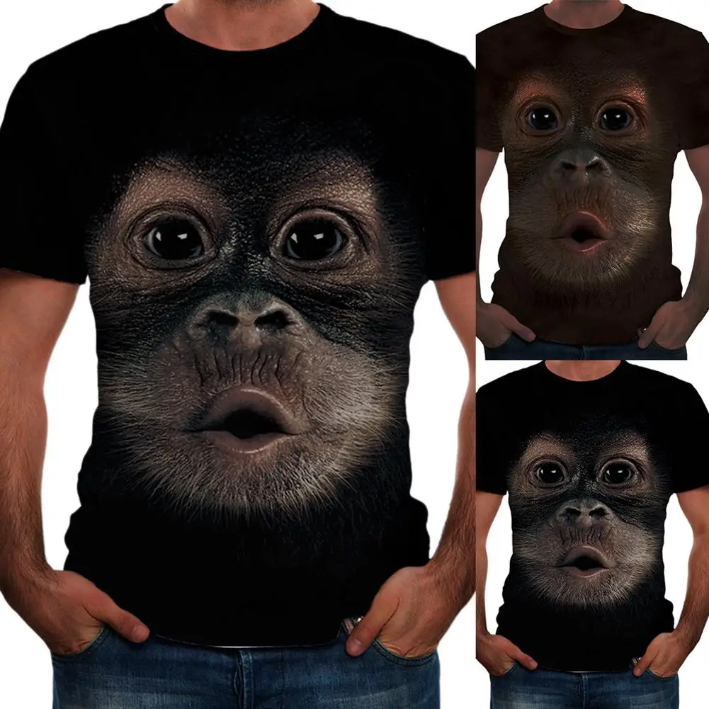 

Fashion 3D gorilla Printed T-Shirt Men Plus Size TShirts Short Sleeve T Shirts Round Neck Summer Loose Men's Top Tee Shirt