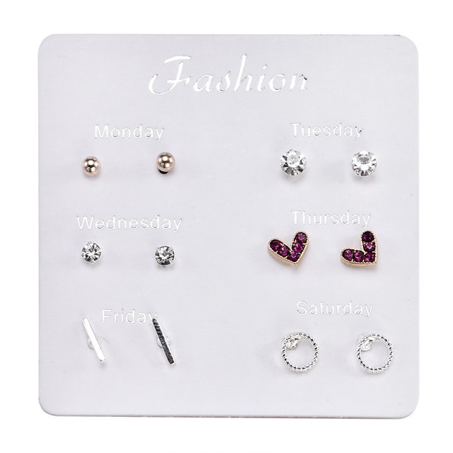 Pairs 2019 New Fashion Rhinestone Crystal Pearl Earrings Set Female Ear Stud Jewelry Wedding Earrings For Women Wholesale 2019