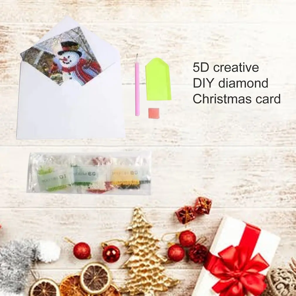 Christmas 5D Creative Diy Diamond Painting Christmas Card Old Man Snowman Elk Bell Unicorn Magic Diamond