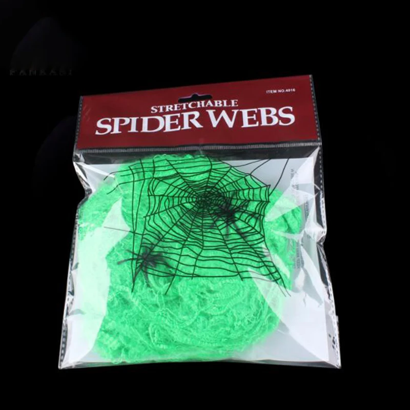 Green Хэллоуин паук веб дом с привидениями cobweb-моделирование Новинка химическое волокно 5 цветов Косплей DIY украшения Spooky - Цвет: Green