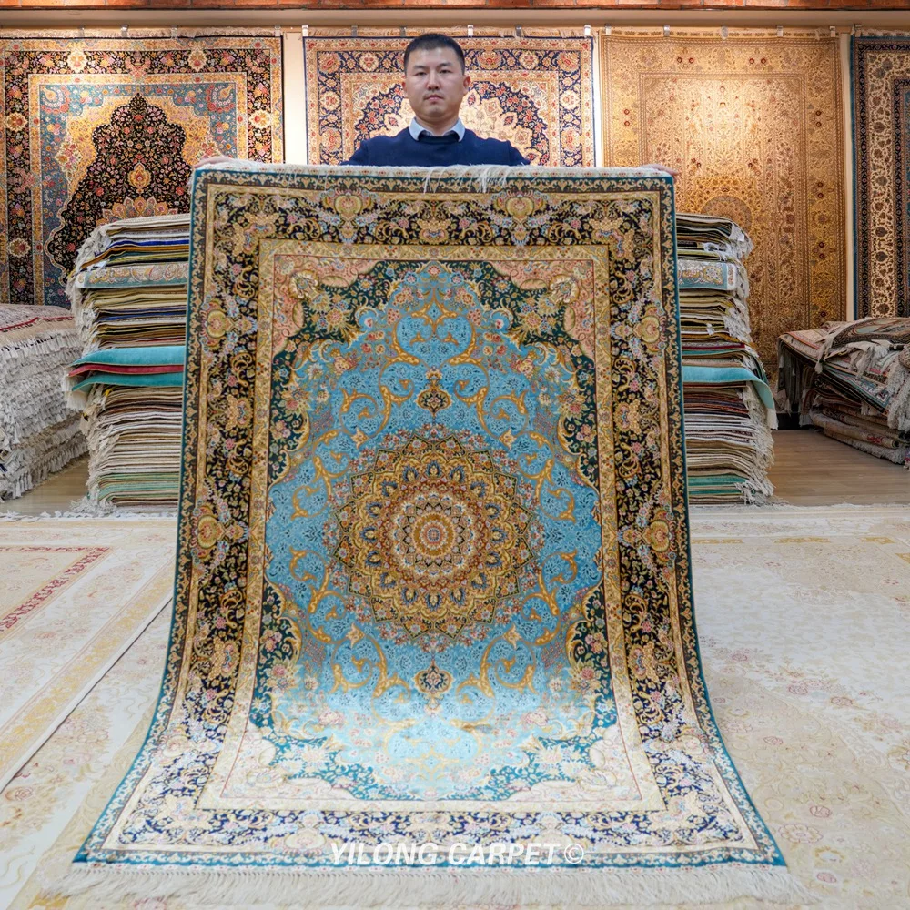 YILONG 4x6 &quotВосточная турецкий Шелковый vantage ковер персидский (ZQG515A)|tabriz rugs|rugged