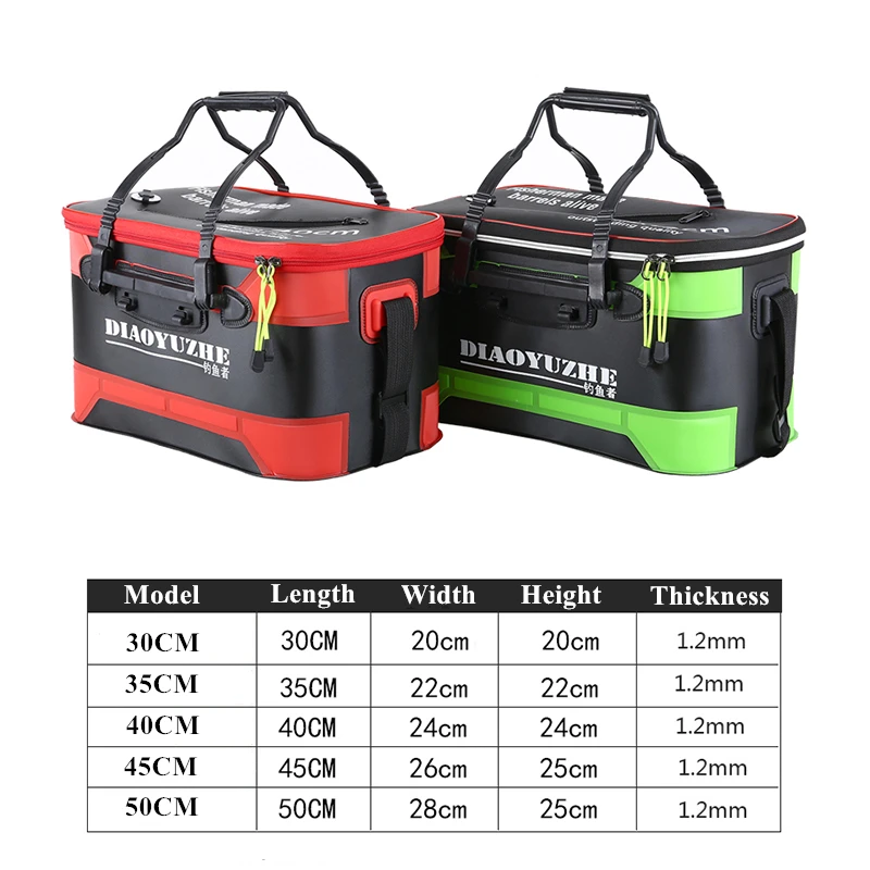 Upgrade Portable Fishing Bag Folding EVA Fishing Bucket Live Fish Box Hand Outdoor Waterproof Bucke - 4000300957546