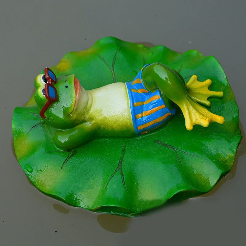 

For Garden Pond Decorative Frog Creative Resin Floating Frogs Statue Ornament