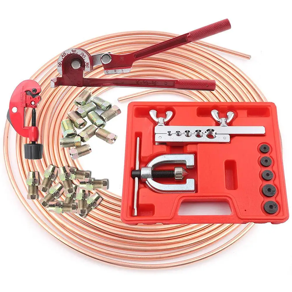 25Ft 3/16" Zinc-Coated Brake Line Kit And 16 Fittings, 2 Union And 4 - View #7