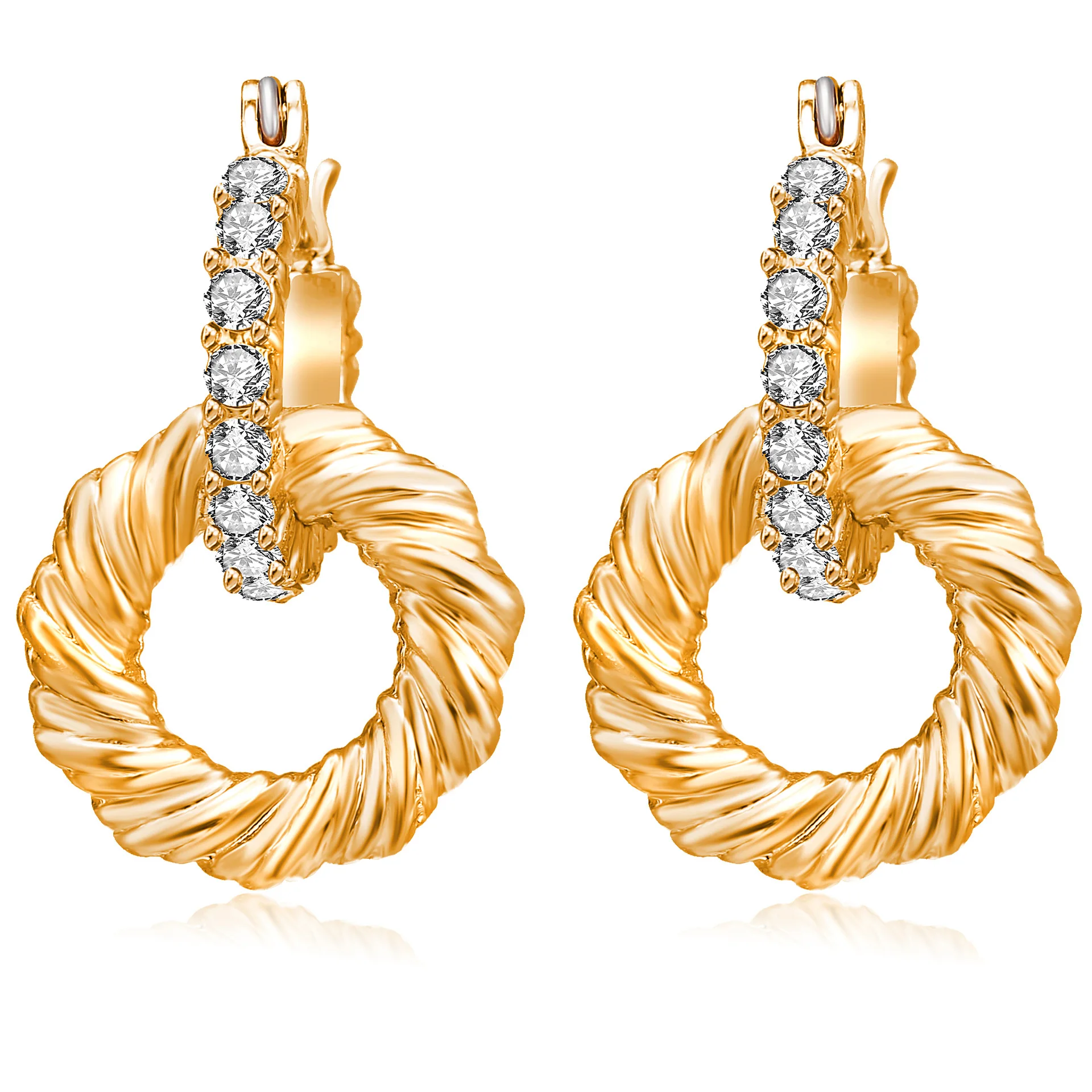 

Simple Trendy Gold color Geometric small cute Thread Earrings For Women Lady Fashion Large design drop Earrings Set Jewelry