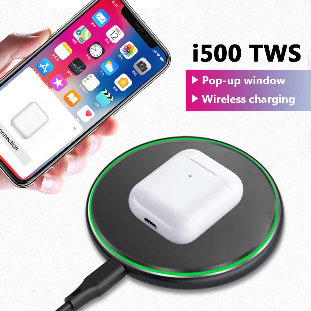 

New i500 TWS Wireless Earphone Air 2 With Reverse magnet Charging Case Bluetooth 5.0 Earbuds Earphone PK i9000 i2000 i5000 TWS