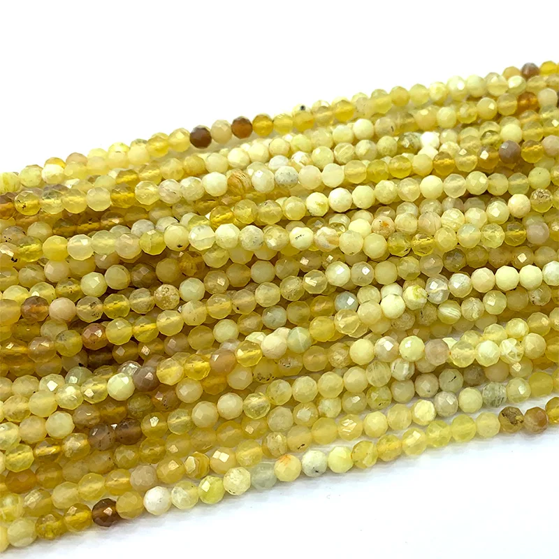 

Natural Yellow Opal Faceted Round Small Loose Beads 06541