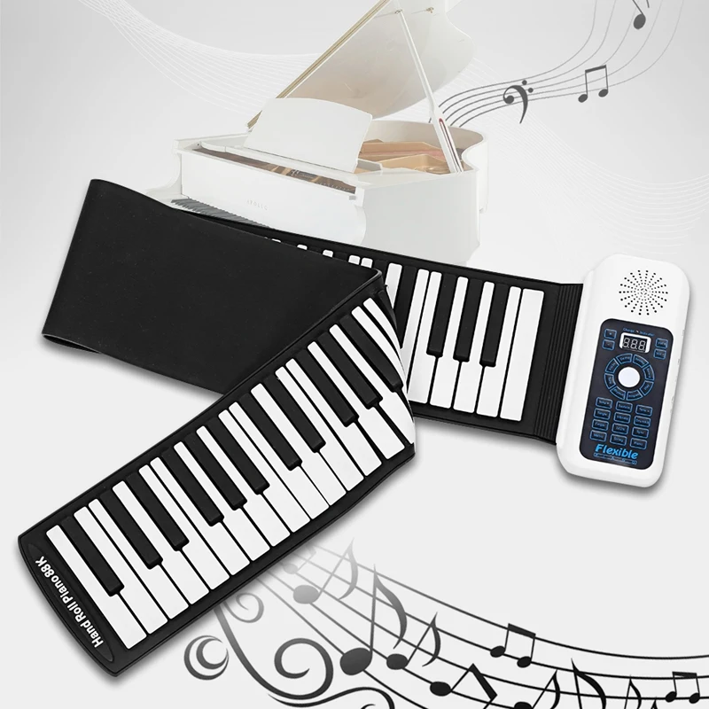 

New 88 Keys Universal Flexible Roll Up Soft Keyboard Piano for guitar players
