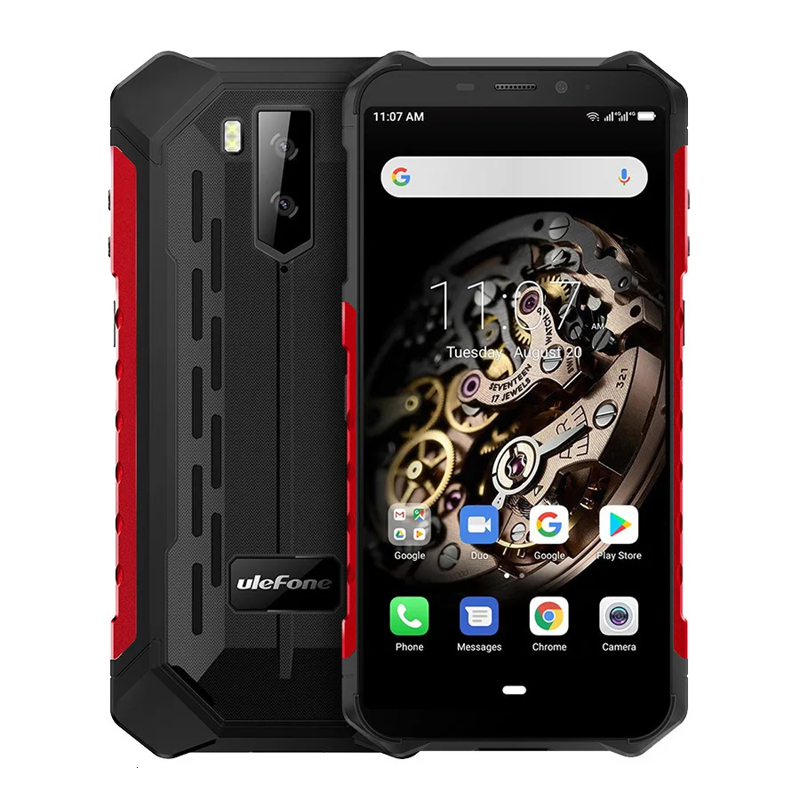 Ulefone Armor X5 5000 мАч NFC ip68 Ударопрочный мобильный телефон Android 9,0 5," Восьмиядерный 3 ГБ+ 32 ГБ разблокированный 4G Прочный смартфон - Цвет: Красный
