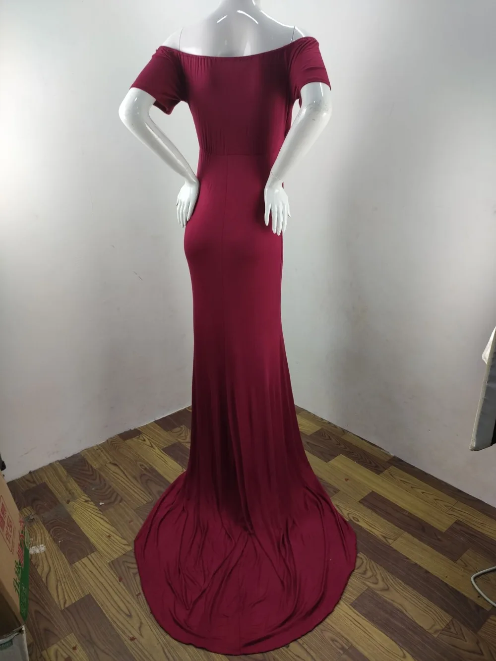 Elegence Shoulderless Maternity Shoot Dress Cute Pregnancy Photography Dress For Baby Shower Pregnant Women Maxi Gown Photo Prop (13)