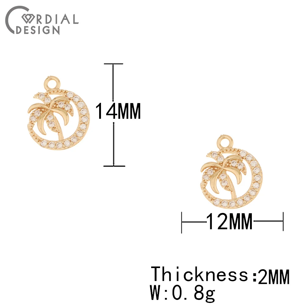 Cordial Design 50Pcs 12*14MM CZ Charms/Jewelry Accessories/Tree Shape/Earrings Pendant/Hand Made/Jewelry Findings & Components - cordial