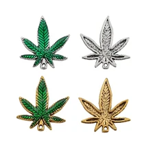 

10pcs Tibetan Silver/Gold Green Enamel Maple Leaf Charm Pendant For DIY Necklace Jewelry Findings Making 25x22mm Handmade Crafts