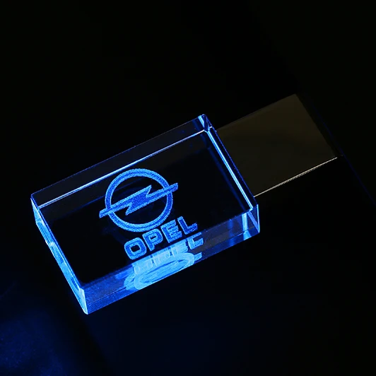 JASTER OPEL kristal+ metalen USB flash drive pendrive 4GB 8GB 16GB 32GB 64GB 128GB Externe Opslag memory stick u disk - Цвет: Blue