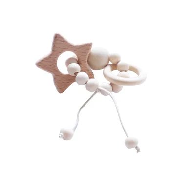 

Baby Molar Stick Log Color Round Wooden Beads Animal Cartoon Molar Sticks Baby Bite Toys 2020