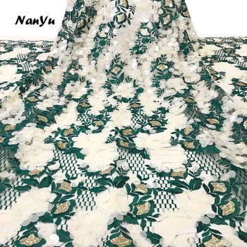 

Chinese Fancy Lace Sequin Embroidered Textile for Wedding 5 Yards/lot