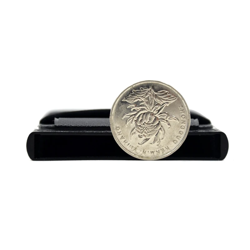 Slim Aluminum RFID Metal Card Holder with Elastic Back Pouch for Travel and ID Essentials