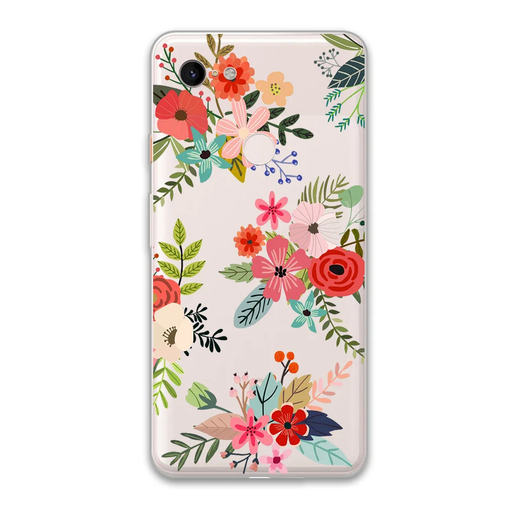 Floral Flower Case For Google Pixel 4 5 3 2 XL Cover for Pixel 3a 4a XL 5G Soft Silicone TPU Shockproof Protect Phone Back Funda