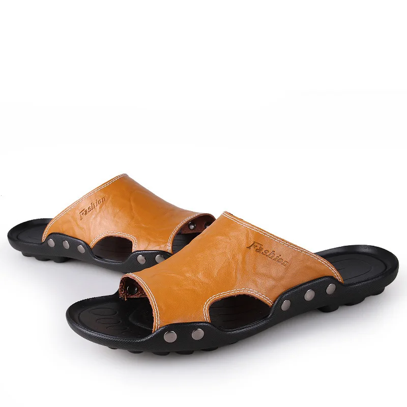 

Summer New Style MEN'S Leather Sandals Men's Open Toe Sandals-Style Soft-Sole Sandals