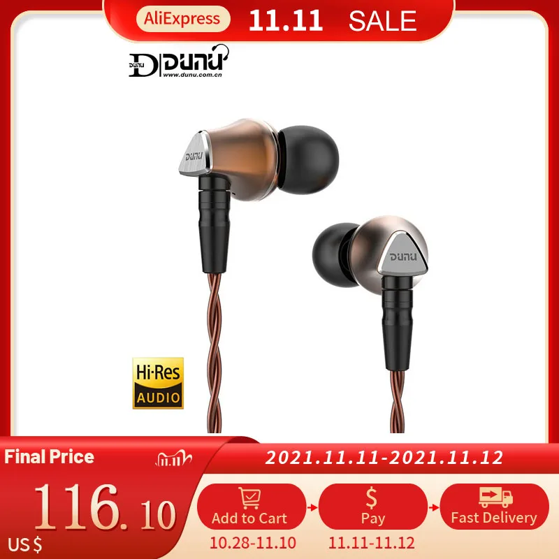 DUNU TITAN 6 TITAN6 T6 Hi-Res Beryllium Diaphragm Dynamic Driver Hifi Audio In-ear Earphone IEM with MMCX Detachable Cable | Электроника