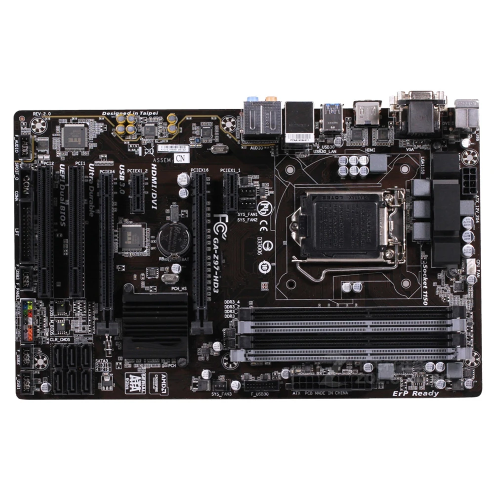 Десктопная материнская плата для Gigabyte GA-Z97-HD3 LGA1150 DDR3 USB3.0 32G Z97 десктопная SATA III |