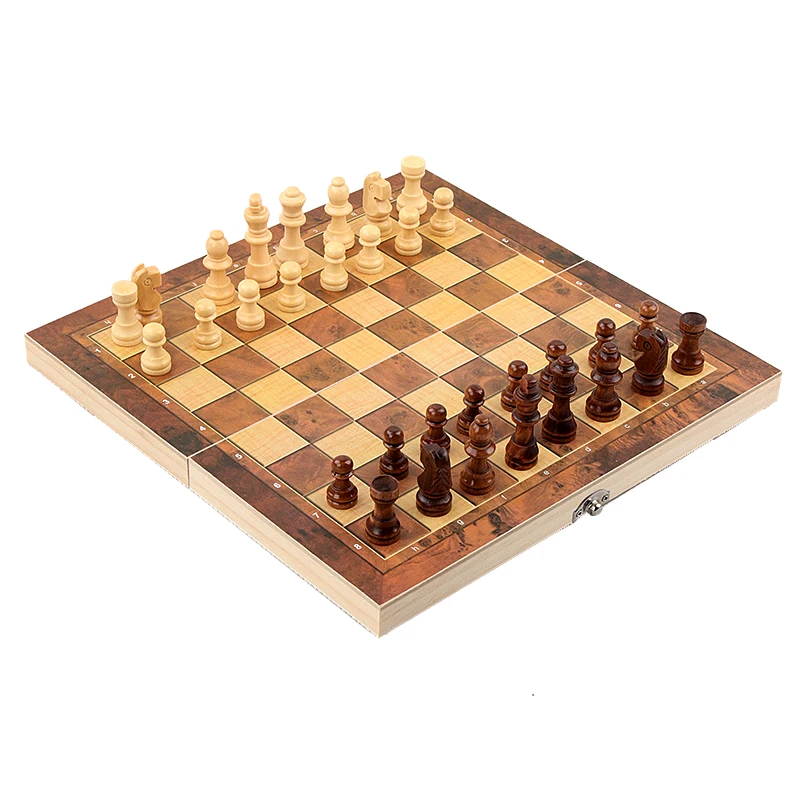 

New Design 3 in 1 Wooden International Set Board Travel Games Backgammon Draughts Entertainment 29*29cm