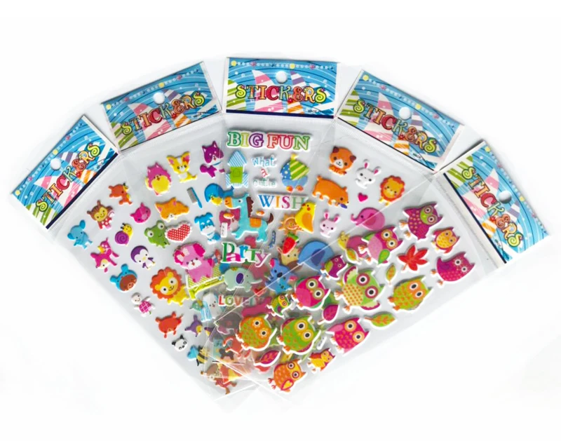 100 sheets Sticker Kids Cute 3D Cartoon Stickers Mixed School Teacher Reward Children Early Learning Toys for Children GYH