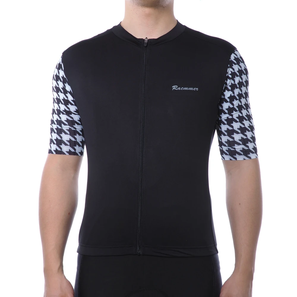 Racmmer мужские велосипедные Джерси PRO AERO с коротким рукавом Maillot Ciclismo Hombre Mtb велосипед Джерси рубашка черный Джерси