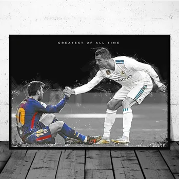 Lionel Messi and Cristiano Ronaldo Artwork Printed on Canvas 1