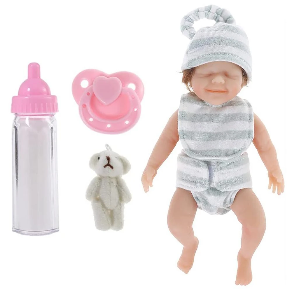 Muñeca de bebé en miniatura, muñeca realista de silicona para dormir, cuerpo completo, hecha a mano, para bebés pequeños, regalo de cumpleaños|Renacer Muñecas| - AliExpress