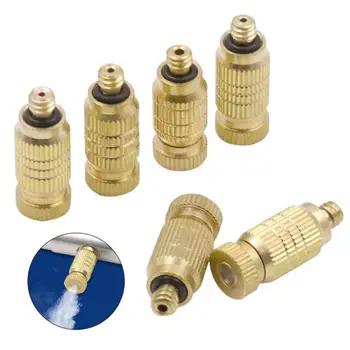 

10 Pcs Copper Misting Fog Cooling Nozzles Atomizing Sprayers For Hose Garden Irrigation Agricultural Atomizing Sprinklers