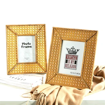 

Simple Quality Natural Bamboo Frame Photo Frame 4/6 Inch Photo Frame Home Living Room Room Desktop Decoration Small Ornaments