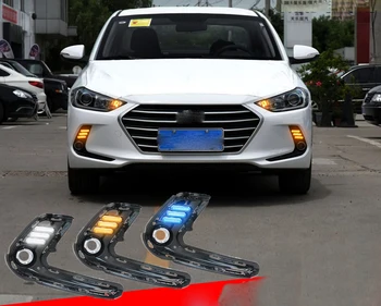 

Fast delivery Led daytime running lights+moving turn signal+blue night mode+remote control for hyundai elantra