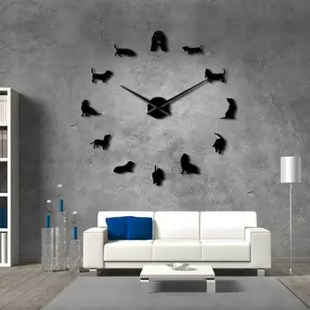 

Popular Creative Hanging Clock DIY Acrylic Mirror Hanging Clock 3D Wall Stickers Clock
