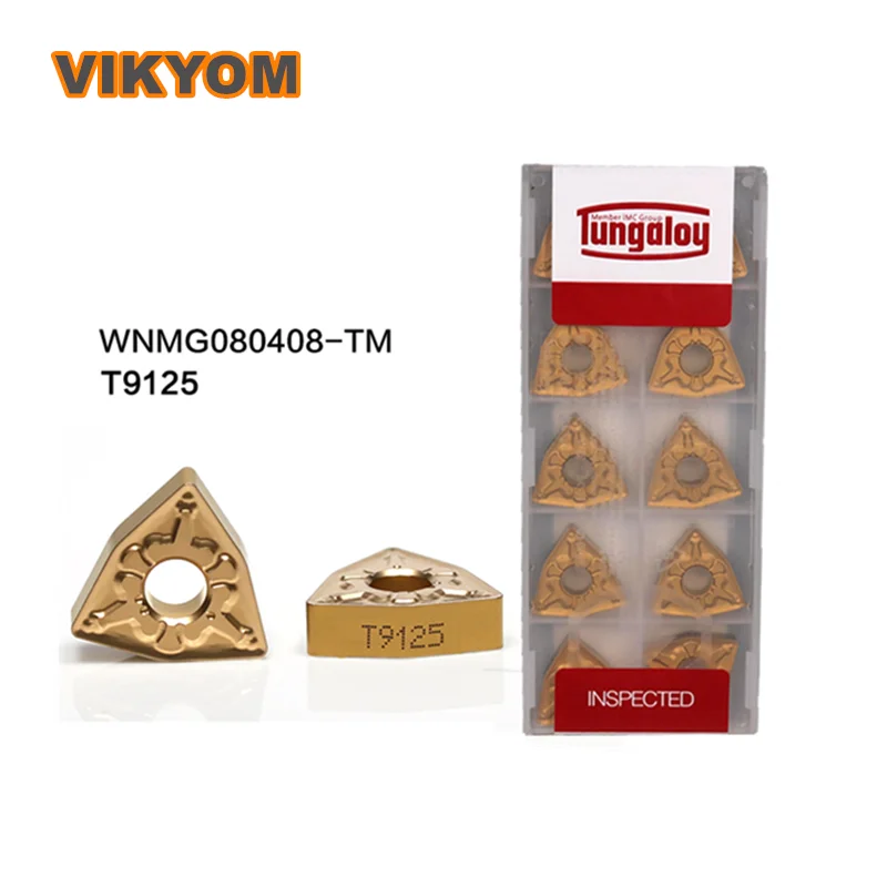 Оригинальные твердосплавные вставки WNMG080408TM T9125 токарный станок резак внешние токарные инструменты для обработки стали с ЧПУ