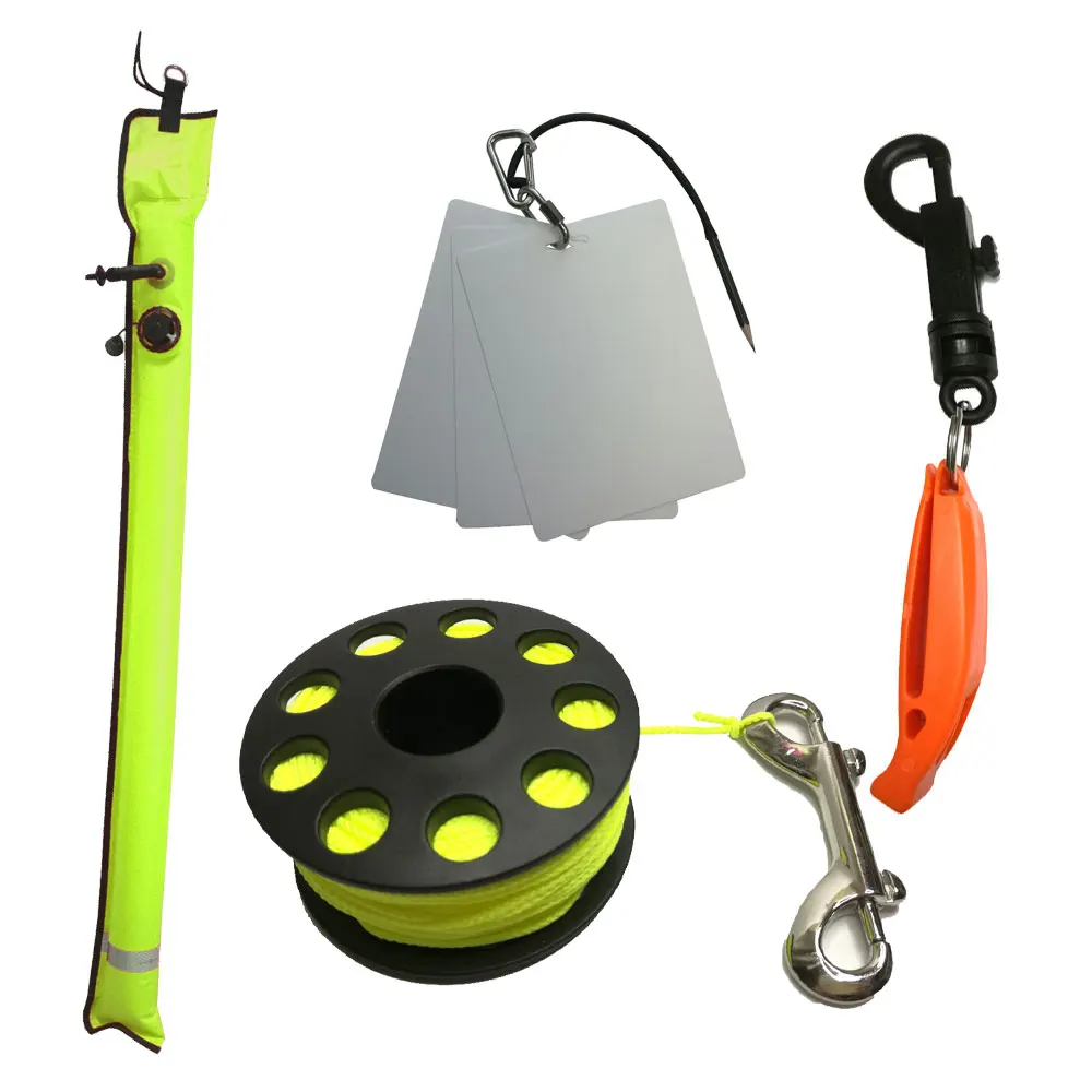 Underwater Writing Slate Board 30m Scuba Diving Reel Finger Spool Wreck 1M SMB Surface Signal Marker Buoy | Спорт и развлечения