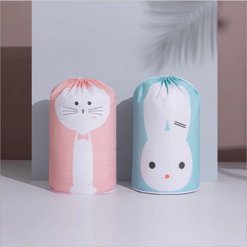Cartoon Bear Collapsible Storage Bag Transparent Storage Organizers Clothes Blanket Baby Toys Basket Travel Suitcases Quilt Bags 6