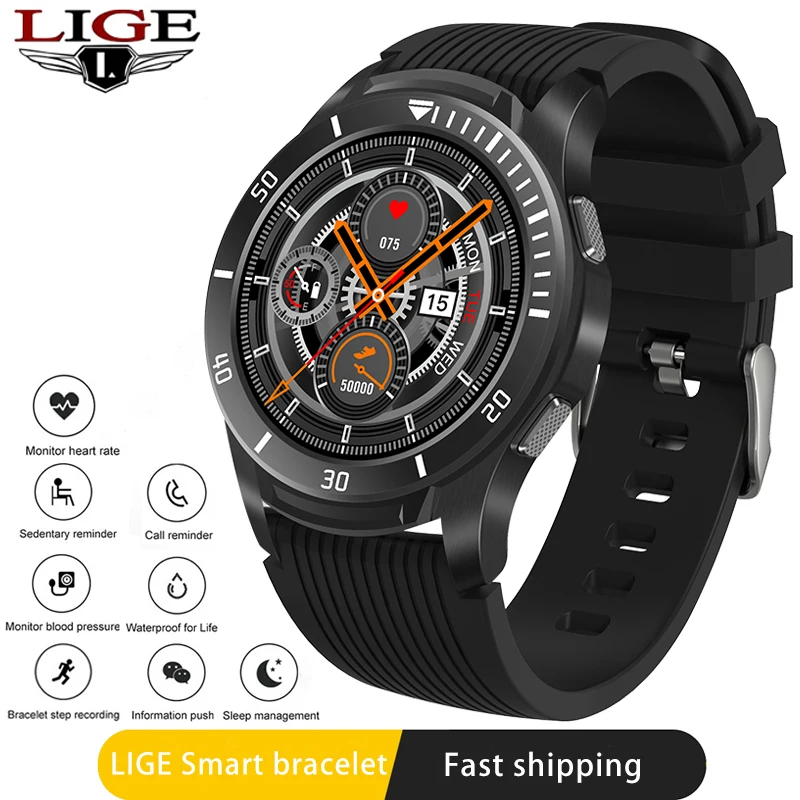

LIGE Full screen touch Smart Watch Wristband Men Women Sport More Watch Heart Rate Monitor Sleep Monitor Sports Smart Bracelet