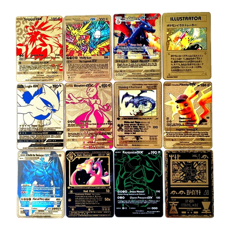 Pokemon Shining Metal Trade Card Pikachu Vmax V Mcharizard Ex Mew Charmander Dark Dragonite English Or Japanese Card Game Collection Cards Aliexpress