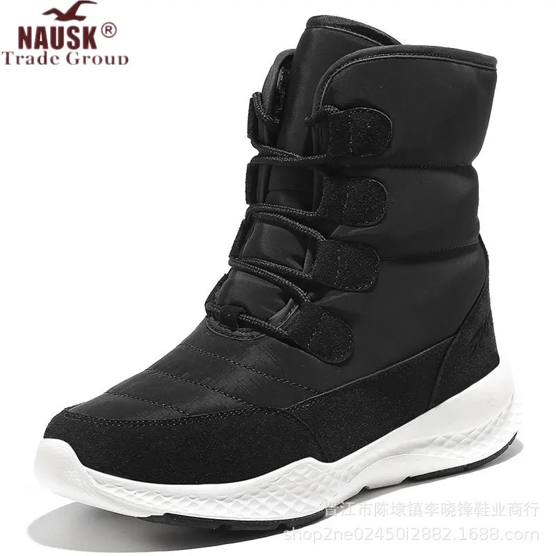 

Winter Women Warm Snow Boots New Fashion Women Female Cotton-padde Velvet Shoes Fur Ankle Boots for Women Lace Up Heel Boots