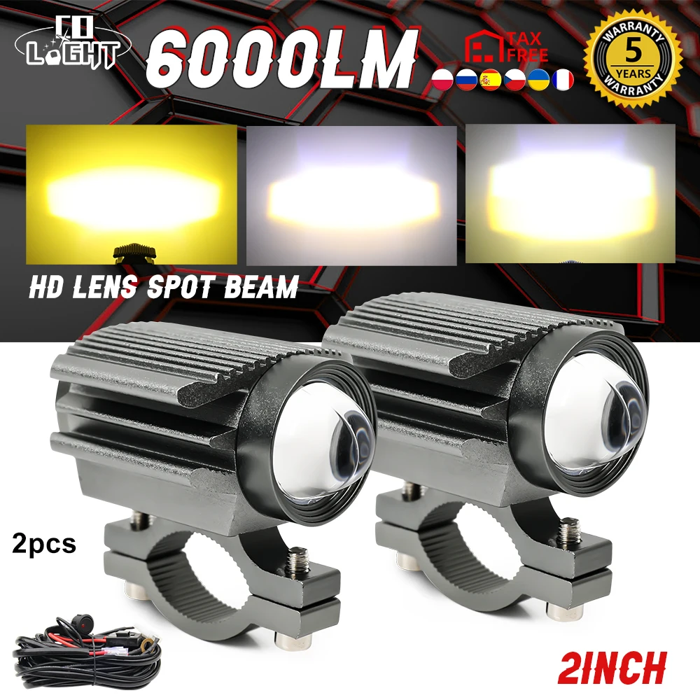 

CO LIGHT Fog Lamp Driving Daytime Spot Beam Off road Led Light Bar 2'' Led Work Light 6000LM For Motorcycle ATV 12V 24V SUV Boat