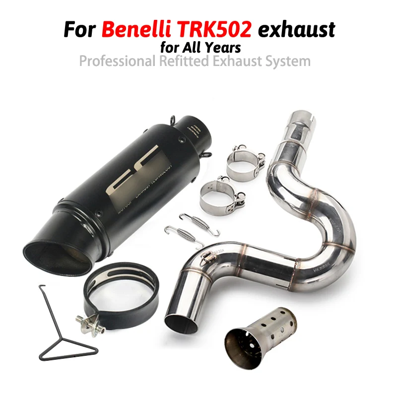 

TRK502 Motorcycle Muffler Pipe with DB killer Full Exhaust System Middle Link Pipe Slip On For Benelli TRK 502 DB-Killer
